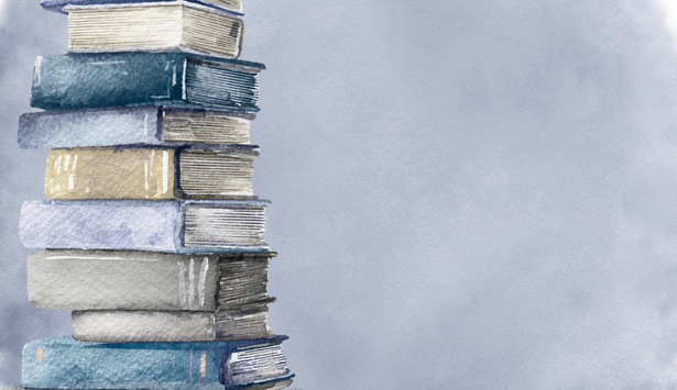 En trave böcker som ligger på varandra.