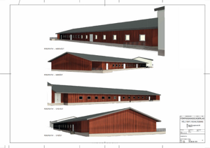 Ilustration p&aring; hur det nya stallet kommer att se ut fr&aring;n olika vinklar.