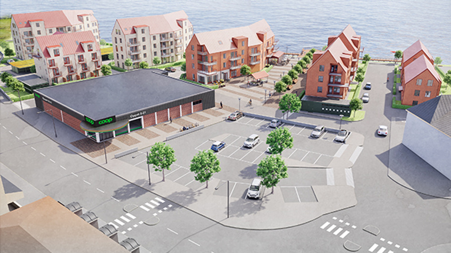 Illustration över nya Rödesund - Översikt