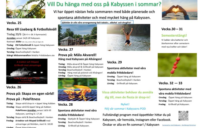 Sommarlovsinfo Kabyssen 2023