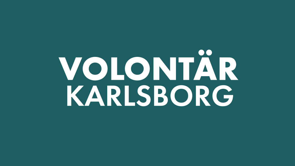 Logotyp Volontär Karlsborg - grön bakgrund